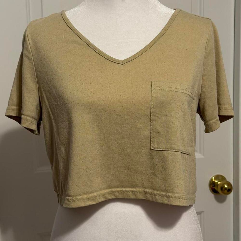 Tan Crop Top T-Shirt
